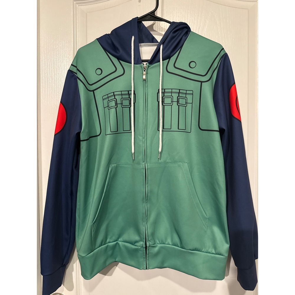 Naruto Kakashi Anime Cosplay Hoodie Full Zip Jacket Sweatshirt